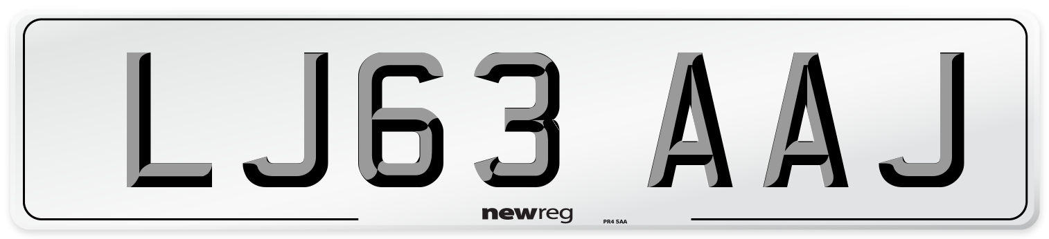 LJ63 AAJ Number Plate from New Reg